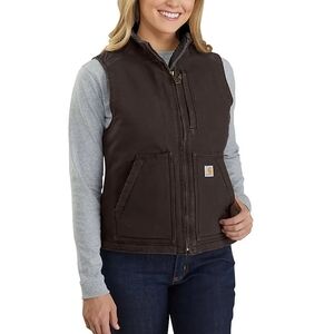 Carhartt Brown Sherpa-Lined Work Vest